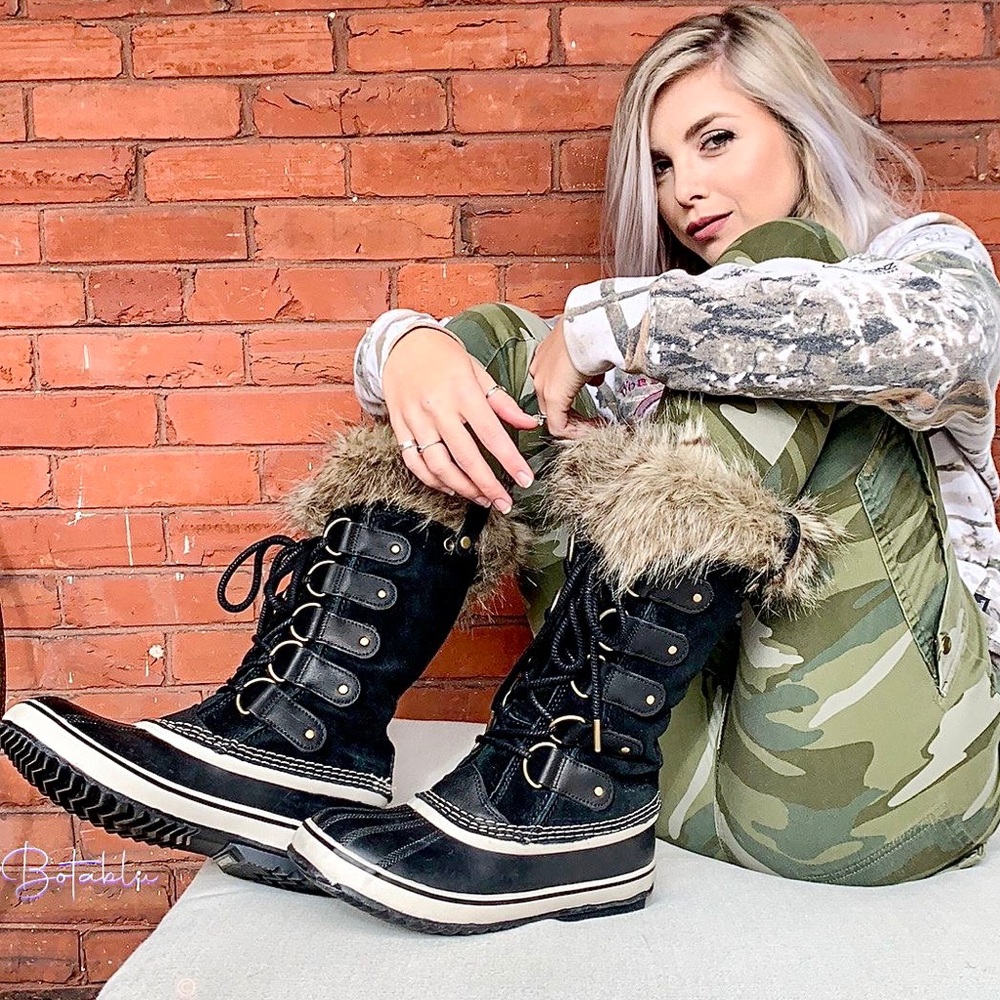 SOREL NEW! Joan of Arctic Waterproof Fur Cuff Tall Lace Up Winter Snow Boots - Picture 2 of 16